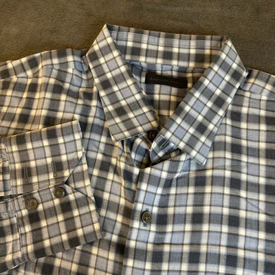 Tela italiana Albini con botones a cuadros manga larga grande Zachary Prell para hombre Foto 1 de 4
