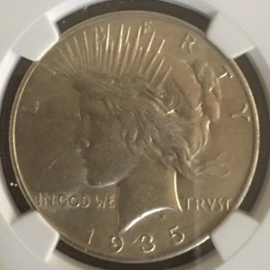 1935 PEACE SILVER DOLLAR NGC AU-58 Authentic actual Coin - Picture 1 of 7
