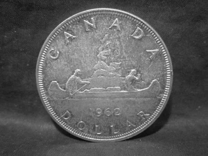 Silbermünze - Canada Dollar 1962 "Teppichhändler und Indianer" VZ  GS9872 - Picture 1 of 2