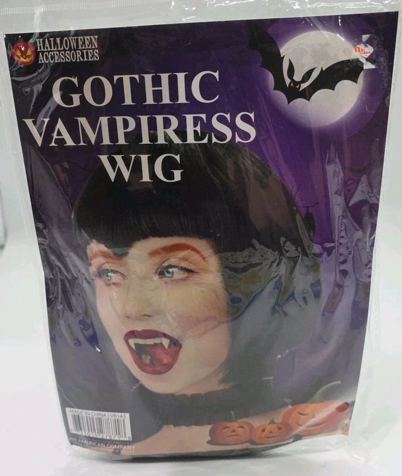 Gothic Vampire Black Womens Costume Cosplay Wig Fairytale Halloween  - Image 1 of 3