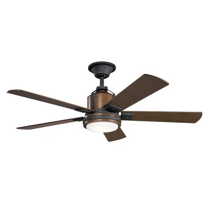 Kichler 300052 Black Colerne 52" 5 Blade Ceiling Fan With Blades & Wall Control - Image 1 of 3