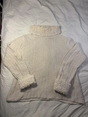 Suéter De Colección Orvis Grueso Tejido Abierto Cuello Alto Para Mujer’s L Marfil Ramio/Angora  Foto 1 de 4