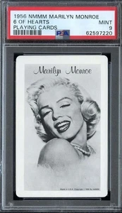 1956 NMMM PLAYING CARDS MARILYN MONROE 6 OF HEARTS PSA 9 *DS15009 - Picture 1 of 2