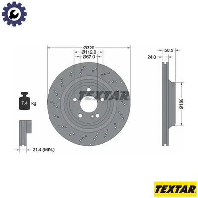 2x BRAKE DISC 92317505 FOR MERCEDES-BENZ M 276.825 3.0L M 276.954 3.5L 6cyl SL - Image 1 of 4