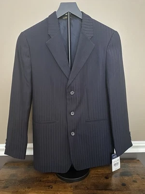 Abrigo deportivo a rayas azul marino Arrow para niños talla 16 regular Foto 1 de 4