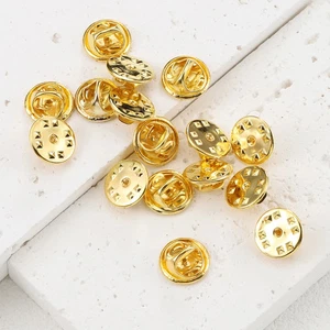 50pc Metal Pin Backs Brooch Badge Clutch Clasp Replacement DIY Jewelry Findings - Picture 1 of 31