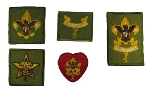 50er-60er Jahre Pfadfinder kompletter Rangsatz Tenderfoot - Life Patch GETRAGEN (WSJ1048) - Bild 1 von 2