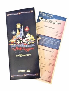 NEW Oct 1st 2016 Magic Kingdom Guide Book 45th Anniversary Foldout Poster Mickey - Picture 1 of 5