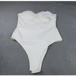 Body corsé de encaje marfil y cadena para mujer blanco floral encaje talla 8 nuevo con etiquetas - Imagen 1 de 15