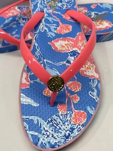 Lilly Pulitzer Größe 9 10 Sandalen Flip Flop Hausschuhe rosa Urlaub Designer Strand - Bild 1 von 7