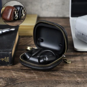 Retro Genuine Leather Case For Beats Powerbeats Pro 2 Earphone Cover Protect Box - Picture 1 of 14