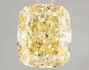 3 CT Yellow Cushion Cut Lab Grown Diamond For Engagement Ring VVS2 IGI Certified - Picture 1 of 4