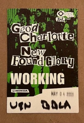 Good Charlotte / New Found Glory RARE working sticky pass '03 - Image 1 of 2