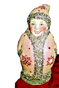 Candy container -Snowman with glitter -Germany - Picture 1 of 3