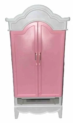 Vintage Pink 1996 Barbie Armoire Closet Dresser Entertainment Center - Image 1 of 3