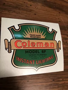 Calcomanía de iluminación instantánea Coleman para estufa de vinilo 6F fácil de instalar - Imagen 1 de 2