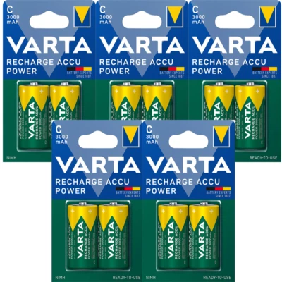 10 X Varta Rechargeable Accu Power HR 14 C 3000 Mah Prêt À L'Emploi - Photo 1/4