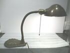 VTG GOOSENECK INDUSTRIAL Table Desk Lamp Ornamental Base Steel STEAMPUNK Antique