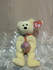 Ty Beanie Babies - Eggbeart The Yellow Bear Holding Easter Egg Mint Retired Toy - Imagen 1 de 4