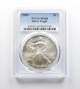 MS68 2009 American Silver Eagle PCGS Beautiful Toned Pink/Yellow Sheen Rev *0119 - Picture 1 of 3