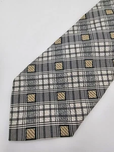 VTG A Davis Designer Ties Silk Mens Neck Tie Formal Traditionalist Grey Biege - Picture 1 of 6