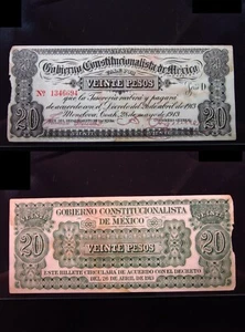 Mexico Coahuila 20 Pesos 1913 PS629 i6694 Monclova Municipality Revolution War - Picture 1 of 3