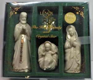 NIB LENOX JEWELS NATIVITY Collection 4 PC HOLY FAMILY Set Figurines Blue Box - Picture 1 of 6