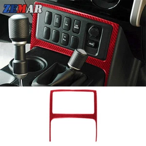 Red Carbon Fiber Center Console Button Cover Trim For Toyota FJ Cruiser 2007-14 - Imagen 1 de 12
