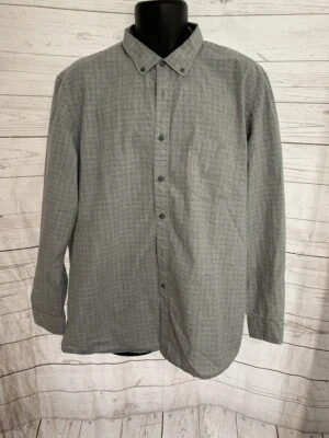 Camisa Club Room Para Hombre Botón Frontal Gris Lunares Manga Larga Algodón Talla XXL Foto 1 de 4