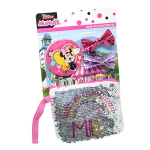 Minnie Mouse Girls Beauty Set with Sequin Purse, Mirror, Hair Bows - Picture 1 of 2