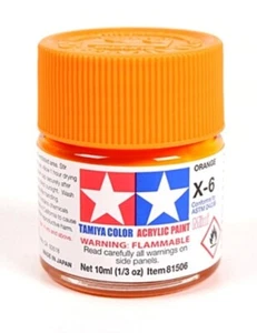 Tamiya 81506 - Acrílico Modelo Pintura Brillo-X-6 Naranja-10ml Tarro - T48 Envío - Picture 1 of 8