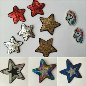 2 pieces sequined/embroidered appliques motifs costume patch iron on - Picture 1 of 18