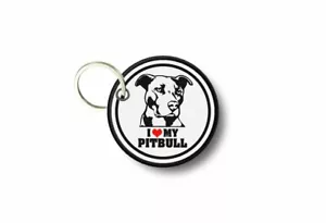 Keychain keyring print patch iron i love my pitbull dog pets pitt bull - Bild 1 von 1