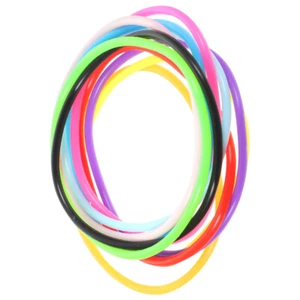 10 Pcs Silicone Bracelet DIY Wrist Bands Unisex Bracelets Men Women Child - Picture 1 of 12