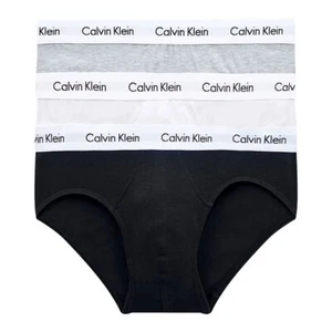 Calvin Klein Cotton Stretch Hip Brief 3-Pack U2661 Black/Grey/White - Picture 1 of 7