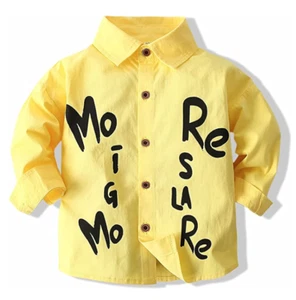 Boys Button-Down Hawaiian Shirt Yellow Long Sleeved 3T-4T NEW - Picture 1 of 8