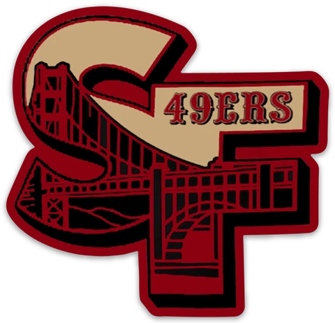 San Francisco 49ers Letter Monogram Golden Gate Bridge logo Type Die-cut MAGNET Cover