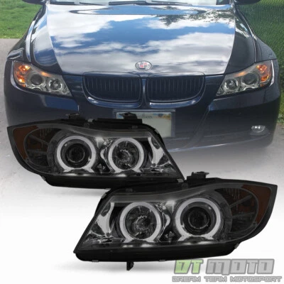 Smoke 2006 2007 2008 BMW E90 3-Series 4Dr Sedan LED Eye Lid Projector Headlights - Image 1 of 4