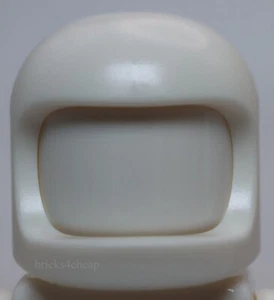 Lego White Headgear Helmet Space Town with Thick Chin Strap with Visor Dimples - Picture 1 of 1