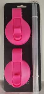 The Mass copribocca larghi per acqua/bottiglia sportiva con cannucce rosa confezione da 2 - Foto 1 di 3