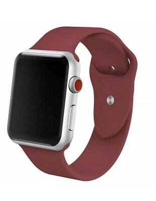 Apple Watch Band 38mm/40mm Soft Silicone Watch Band WINE RED USA! FAST Shipping - Image 1 of 2