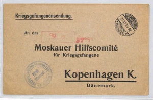 GERMANY WW1 Cover *BISCHOFSWERDA* DENMARK POW MAIL RED CROSS 1917 ZT209 - Picture 1 of 8