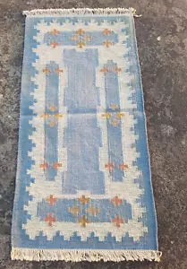 Tappeto tappeto Kilim vintage fatto a mano tradizionale svedese bellissimo 125x63 cm - Foto 1 di 16