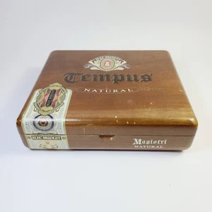 Tempus Magistri Natural Alec Bradley Wood Cigar Box With Brass Hinges - Picture 1 of 7