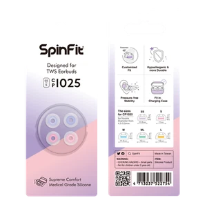 SpinFit CP1025 - Certificated (ISO10993) Medical-Grade Silicone Eartips - S/SS - Zdjęcie 1 z 8