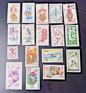 Stamps  CZECHOSLOVAKIA    -  ( 17 )  -   Olympics  /  Sports   1960s - Picture 1 of 1