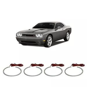 Bright White LED Headlight Halo Ring Kit for Dodge Challenger 08-14 - Foto 1 di 5