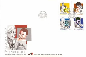ZIMBABWE, 1987 CAMPAÑA DE SUPERVIVENCIA INFANTIL, ILUST FDC. - Imagen 1 de 1