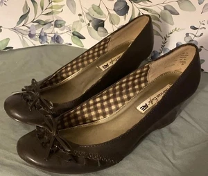 Scarpe decolte American Eagle donna tacco zeppa marrone taglia 10 - Foto 1 di 8