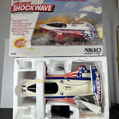 Vintage Nikko Shockwave RC Race Boat Radio Control Hydrofoil Untested - Image 1 of 4